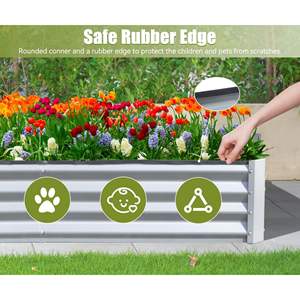 Grand bac à plantes en métal galvanisé 8x4x1 pieds, potager surélevé pour jardinage extérieur, pots et jardinières pour légumes et fruits - Product Image 2