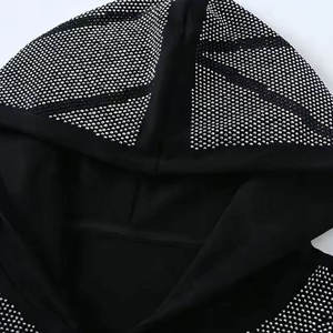 Conjunto Deportivo de Dos Piezas con Logotipo Personalizado al por Mayor, Sudadera con Cremallera Decorada con Pedrería, Traje Deportivo 100% Algodón para Mujer - Product Image 4