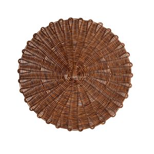 <b>Round</b> Faux Rattan <b>Placemat</b>, Wicker Handmade Wabi Sabi Style Mats and Pads Vietnam - Product Image 2