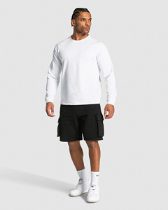 Camiseta Deportiva de Manga Larga para Hombre, Algodón y Elastano, 220 g/m², Color Sólido, Estampado Puff, Suave y Transpirable, Ropa Deportiva, OEM, ODM - Product Image 4