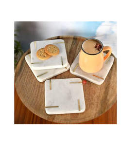<b>Marble</b> <b>Coasters</b> For Table Decoration Non Slip Modern Table Mats Pads White Gray Pattern <b>Coaster</b> - Product Image 3