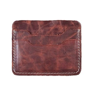 Compact Real Leather Credit <b>Card</b> <b>Wallet</b> Minimalist Multi Slot Front Pocket Sleeve Practical Cash Holder Pouch For Daily Use - Product Image 2