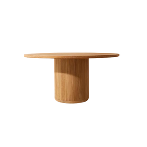Scandinavian Luxury Outdoor Dining <b>Table</b> Solid Teak Wood Circular Slatted Surface Durable Pedestal Base for Villa Hotel Use - Product Image 1