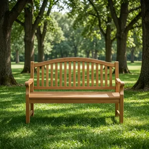 Traditional Teak Garden <b>Bench</b> Outdoor Wooden Chair Durable Park Furniture Tapered Leg Design for Hotel & Villa Use - Product Image 6