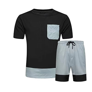 Men Sets Summer Stripe T-Shirt+Shorts <b>Tracksuit</b> 2 Piece Sets Fashion Man Casual Short Sleeve Men T-shirt Oversized Sweatpants - Product Image 3