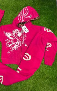 Most Demanding Cotton Distressed Embroidery Ripped Tracksuit Custom Zipper <b>Puller</b> Screen Print Logo Men Tracksuit - Product Image 2