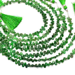 Perles en cristal de pierre précieuse naturelle de qualité supérieure en forme de poire verte lisse T-Savorite en gros pour la fabrication de bijoux, bracelets et colliers - Product Image 1