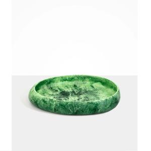 Ensemble de plats de service en résine faits à la main, ronds, motif marbré bleu, écologiques, compatibles lave-vaisselle, en stock pour les fêtes et l'usage domestique - Product Image 3