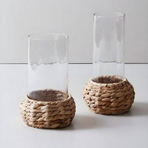 Glassware covers water hyacinth cup holder drink cover <b>wraps</b> accessories for tumbler pitcher - Product Image 6