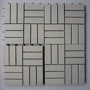 Carreaux de terrasse modernes à 12 lattes avec revêtement en PU blanc, bois d'acacia pour patio, balcon, cuisine et piscine - Product Image 4