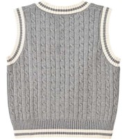 Trendige Ärmellose Damen-Strickjacke - V-Ausschnitt Knopfleiste Strickweste - Locker Sitzende Weiche Herbst-Winter-Weste Atmungsaktiv
