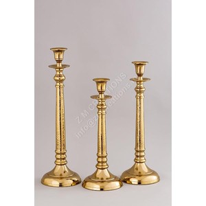 Ensemble de 3 bougeoirs en métal de luxe, design moderne, faits à la main, décoration de mariage, accessoires de table, vente en gros - Product Image 1