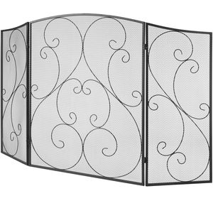 Schermo per Caminetto in Rete di Ferro Robusto a 3 Pannelli, 122 cm L x 76,7 cm H, con Protezione Antifiamma, Autoportante, Nessun Montaggio Richiesto - Product Image 1