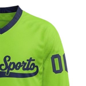 Maillot de hockey sur glace sublimé vert citron pour hommes, col en V, rayé, en polyester, pour le sport, les matchs et les tenues d'équipe - Product Image 4