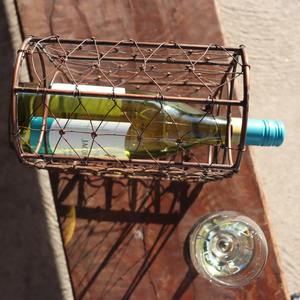 Vintage Metal Wire 2 Bottle Rack Elegant Wine Holder Perfect For Patio Beverage Keeps Wine Or Drinks Arranged On Patio <b>Tables</b> - Product Image 6