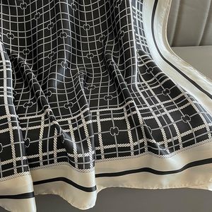 Custom 100% Silk Scarf Digital Print Your Own Design Satin Square Scarf for Women Featuring Dot Bows Patterns Skin-Friendly - Product Image 4