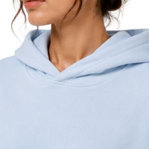 Sweat-shirt décontracté d'hiver pour femme, bleu clair, surdimensionné, avec un design minimaliste en étoiles en strass, en molleton de coton premium - Product Image 5