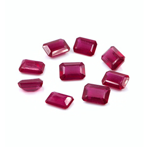 Rubis naturels de Bangkok, octogones calibrés 5x7mm, pierres précieuses de rubis naturelles facettées pour la création de bijoux, prêtes à l'emploi - Product Image 1