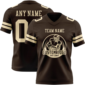 Camiseta de Fútbol Marrón con Malla Crema, Auténtica, de Alta Calidad, Transpirable, Ropa Deportiva, Camiseta de Alto Rendimiento para Entrenamiento y Equipo - Product Image 3