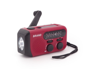 Radio d'urgence extérieure à énergie solaire avec manivelle avec fonction de lampe de poche intégrée - Product Image 3