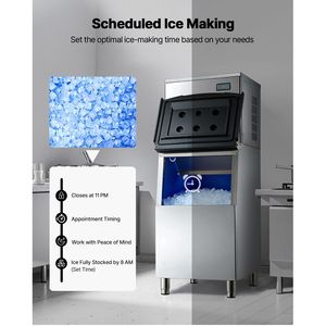 Commercial <b>Kitchen</b> <b>Equipment</b> 650LBS/24H Auto Self-Cleaning Ice Maker Machine with 250LBS Stainless Steel Storage Bin - Product Image 6