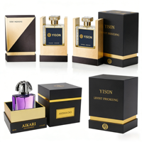 Boîte à parfum vide de luxe 50 ml, boîtes rigides en papier personnalisées avec revêtement UV et gaufrage, fermeture magnétique, design gratuit, emballage cadeau