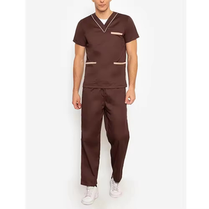 Ensemble de blouses médicales marron, uniformes professionnels de santé, vêtements de travail respirants et durables pour les infirmières - Product Image 4