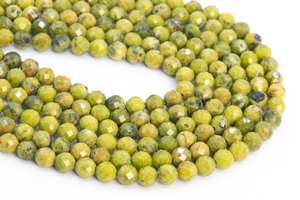 5MM Yellow Green <b>Turquoise</b> <b>Beads</b> Grade Genuine Natural Gemstone Faceted Round Loose <b>Beads</b> Bulk Lot Options - Product Image 2
