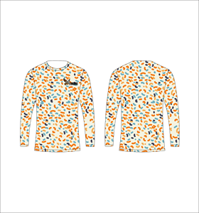 T-shirt imprimé à manches longues pour hommes Ferocious Men avec motif abstrait coloré, col rond, coupe décontractée, vente en gros, OEM personnalisé - Product Image 1