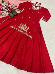 Natural Crep Silk Embroidery Designer Lehenga Choli Set For Women Party| latest Bridal Stylish Design <b>Wedding</b> Lehenga Choli - Product Image 4