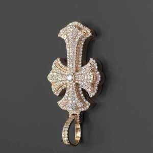 ราคาขายส่ง จี้พระเยซูรูปกางเขนเงินแท้ 925 พร้อมสร้อยคอประดับเพชร VVS โมอิสซาไนต์ สไตล์ฮิปฮอป ดีไซน์แบบไอซ์เอาท์ - Product Image 4