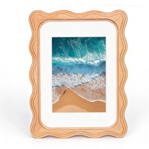Rehman Craft Handmade Eco-Friendly Modern Wave Edge Solid <b>Wood</b> <b>Picture</b> <b>Frame</b> 5x7 Matted 3.5x5 Natural <b>Wood</b> Desktop Photo Display - Product Image 4