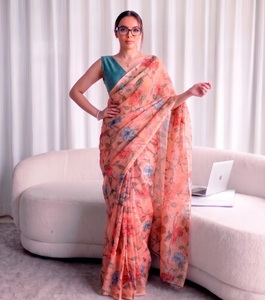 Indian Traditional Ethnic Casual Saree in Floral Print for Daily Wear and Festive Function for Women Fancy Trendy Outfit - Product Image 1