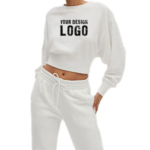 Conjunto Deportivo de Dos Piezas Personalizado para Mujer, Sudadera Corta Bordada, Fabricante al por Mayor - Product Image 3