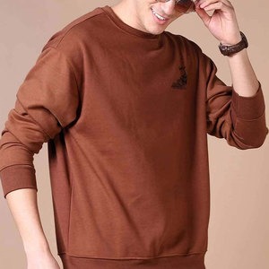 Sweat-shirt à col rond 100 % coton molletonné, épaules tombantes, streetwear décontracté d'hiver, pull doux avec intérieur brossé, OEM, marque privée - Product Image 4