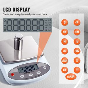 Bilancia Analitica Elettronica di Laboratorio ad Alta Precisione 3000g x 0.01g con Conversione a 13 Unità, Bilancia Scientifica da Laboratorio - Product Image 3