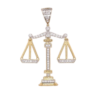 Nouveau Pendentif Balance Libra en Moissanite Plaqué Or Authentique Hip Hop, Bijoux de Fête Personnalisables en Gros