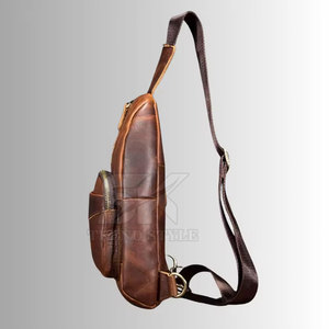 <b>Men</b> Waterproof Crossbody <b>Messenger</b> Leather Single Shade Sling <b>Bag</b> Customized Anti Theft <b>Men</b> Travel Chest Sling <b>Bag</b> - Product Image 4