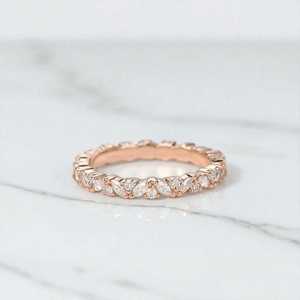 Bague en diamant de laboratoire certifiée IGI, taille marquise, 1,00 carat, clarté VS1, couleur F, or 14 carats, pour la fabrication de bijoux de mariage - Product Image 5