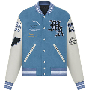 Veste universitaire personnalisée grande taille 100% laine écologique antistatique avec broderie sur les manches pour homme - Product Image 1