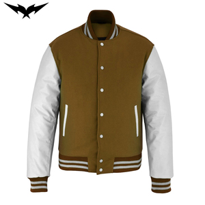 Veste universitaire pour homme, impression de logo personnalisée, veste de style baseball, streetwear, couleur unie, broderie de logo personnalisée - Product Image 4