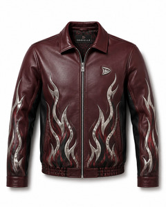 Premium <b>Men</b> Genuine <b>Leather</b> Motorcycle <b>Jacket</b> Custom Biker Coat OEM ODM Wholesale Supplier - Product Image 6