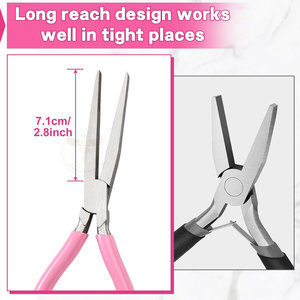 Pince à bec plat de 7,5 pouces de long avec mâchoires dentelées, pince à bec extra longue - Product Image 3