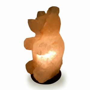 Lampe en sel de l'Himalaya en forme d'animal avec ampoule, design sculpté à la main, base en bois écologique - Product Image 3