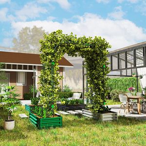 Arche de jardin en métal de 2,4 m de haut avec treillis de support pour plantes grimpantes (concombres et autres plantes) – Idéale pour clôtures et portails de jardin - Product Image 2