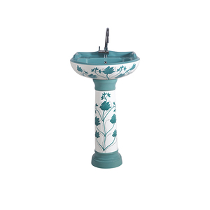 Última llegada de stock de lavabos de pedestal de cerámica blanca de diseño de lujo, origen India, de alta calidad, a buen precio. - Product Image 1