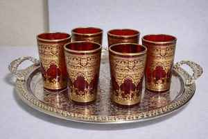 Ensemble de verres à café et à thé bohèmes écologiques les plus vendus, avec impression dorée et boîte cadeau, pour les fêtes - Product Image 2