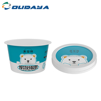 520ml nuevo producto IML Impresión de grado alimenticio embalaje cubos de yogur taza de helado de plástico con tapa