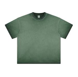 Camisetas de algodón de 260 g/m² de estilo urbano para hombre, con lavado ácido, al por mayor, lisas, desgastadas, de corte holgado y oversize - Product Image 2