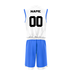 Volwassenen High Performance Basketbaluniform Op maat gemaakt logo aan de voorkant Ademend 100% polyester Mouwloos Plus Size Sets - Product Image 4